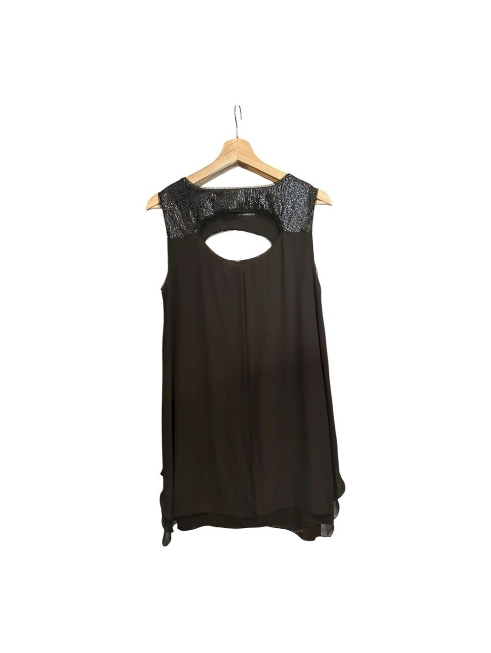 BCBGMaxAzria Black Sleeveless Cutout Cocktail Dress Black Mini Size S